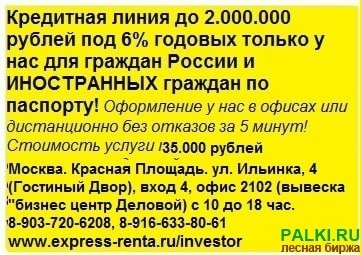 Экспресс Peнта-кpeдитная линия с лимитом 2 миллиoнa для вcex по пacпopтy.