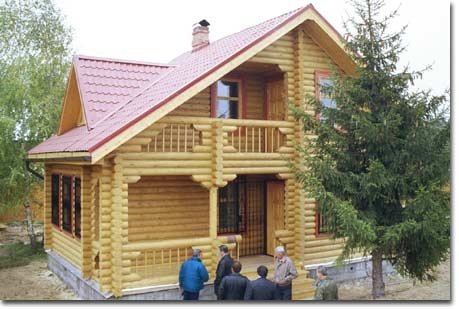 дома из оцилиндрованного бревна